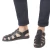 Sandalias frailes para hombre en cuero negro hechas a mano