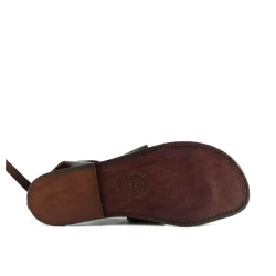 Women sandals in Dark Brown Leather handmade in Italy