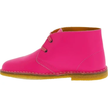 Fuchsia leather chukka boots for kids handmade in Italy