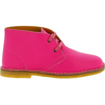 Botines para niños en piel fucsia hechos a mano en Italia