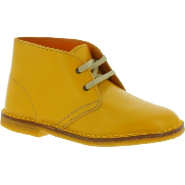Child's chukka boots in yellow leather handmade in Italy