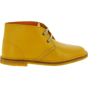 Child's chukka boots in yellow leather handmade in Italy