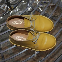Child's chukka boots in yellow leather handmade in Italy