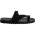 Handmade thong slippers in black leather with buckle