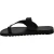 Handmade thong slippers in black leather with buckle