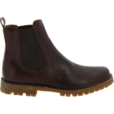 Beatles-Stiefelette aus dunkelbraunem Leder und Vibram-Sohle