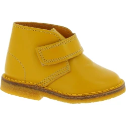 Botines para niños en cuero amarillo hechas a mano en Italia