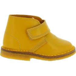 Child's ankle shoes in yellow genuine leather handmade in Italy