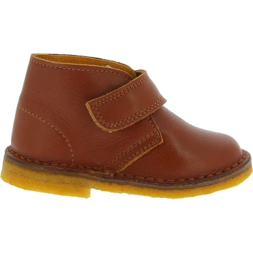 Brown leather child ankle boots handmade in Italy