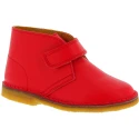 Girls and boy's chukka boots Velcro strap red leather handmade in Italy
