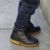 Black leather child ankle boots handmade in Italy
