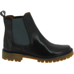 Botin chelsea mujer piel negro y suela Vibram