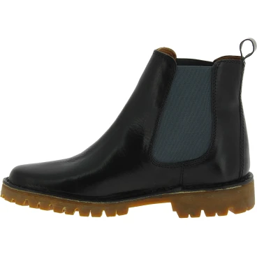 Chelsea boots damen leder schwarz und Vibram-Sohle