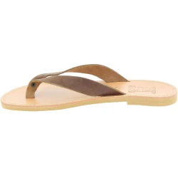 Tongs homme en cuir nubuck marron foncé fait main en Grèce