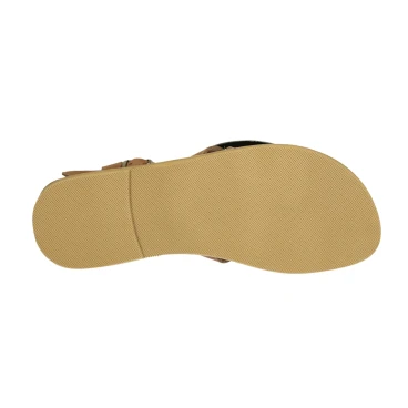 Men's handmade thong sandals in tan nubuck leather