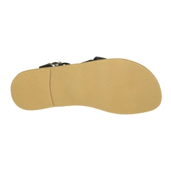 Sandalias de dedo hombre en cuero nobuck azul hechas a mano
