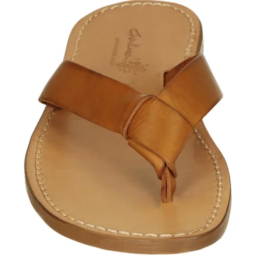 Chanclas de cuero marrón para hombres artisanales