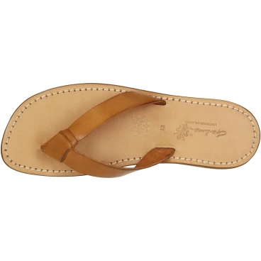 Handgefertigte Braune Herren-Zehensandalen leder
