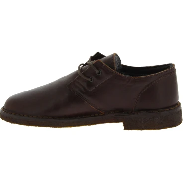 Chaussures basses en cuir marron foncé avec doublure en agneau