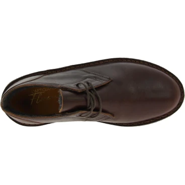 Chaussures basses en cuir marron foncé avec doublure en agneau