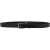 Genuine black leather belt with classic rectangular metal buckle