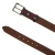 Genuine dark brown leather belt with classic rectangular metal buckle