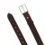 Genuine dark brown leather belt with classic rectangular metal buckle