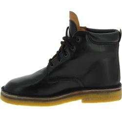 Bottines artisanales en cuir au tannage végétal noir