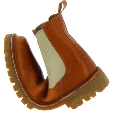 Bottine Beatles en cuir marron et semelle Vibram