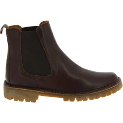 Beatles-Stiefelette Damen aus dunkelbraunem Leder und Vibram-Sohle