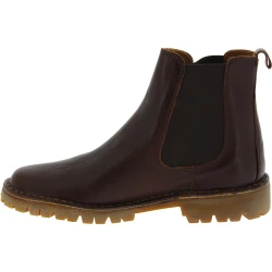 Women's chelsea ankle boot in dark brown leather and Vibram sole