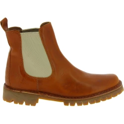 Botín Beatles para mujer en piel marrón y suela Vibram