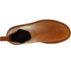 Beatles-Stiefelette Damen aus braunem Leder und Vibram-Sohle