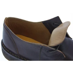 Women's low shoes in dark brown leather with lamb lining