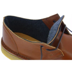 Women's tan leather low top shoes with winter lining