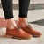 Niedrige Lederschuhe Damen Braune mit Winterfutter