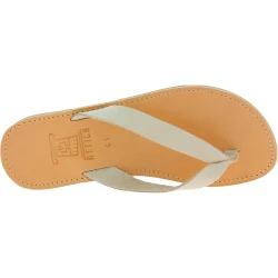 Tongs pour hommes en cuir nubuck blanc cassé faits à la main