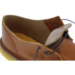 Zapatos bajos para hombre de cuero color canela con forro de invierno