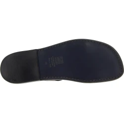 Handmade genuine black leather men's slippers sandals
