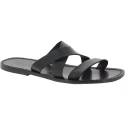 Handmade genuine black leather men's slippers sandals