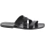 Handmade genuine black leather men's slippers sandals