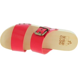 Handmade clogs for men with double adjustable red leather bands