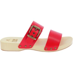 Handmade clogs for men with double adjustable red leather bands