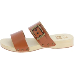 Sabots hommes artisanal avec double bande réglable en cuir marron