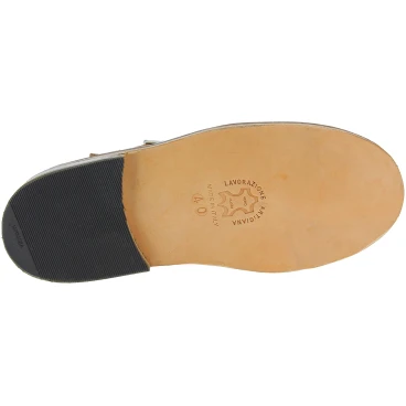 Women's brown leather low top t-strap shoes handmade in Italy
