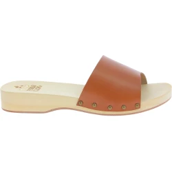 Herrenclogs mit breitem Bund aus handgefertigtem kamelfarbenem Leder