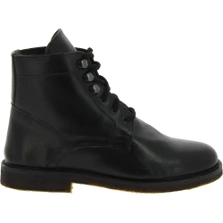 Damen stiefeletten aus Schwarz Leder Handgefertigt in Italien