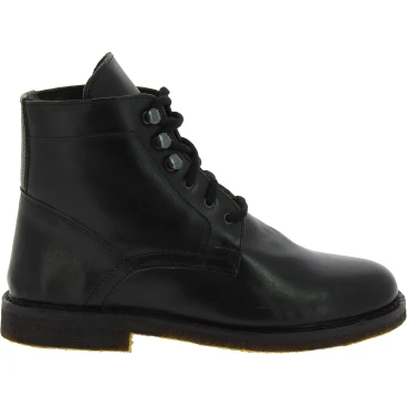 Bottines femme en cuir noir artisanales fabriqué en Italie