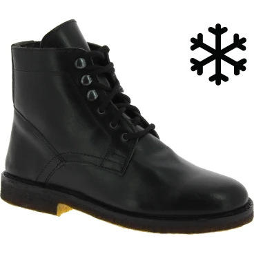Botines para mujer de cuero negro Hecho a mano en Italia