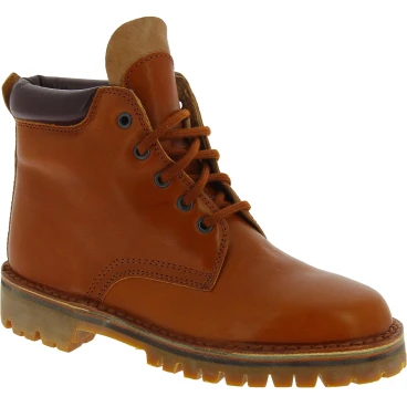 Handmade men's ankle boots in brown leather and Vibram sole